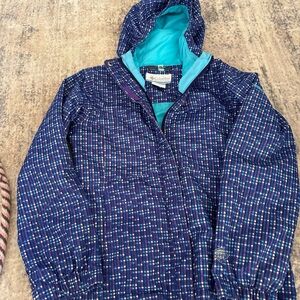 Columbia Teal and Navy Plaid Jacket